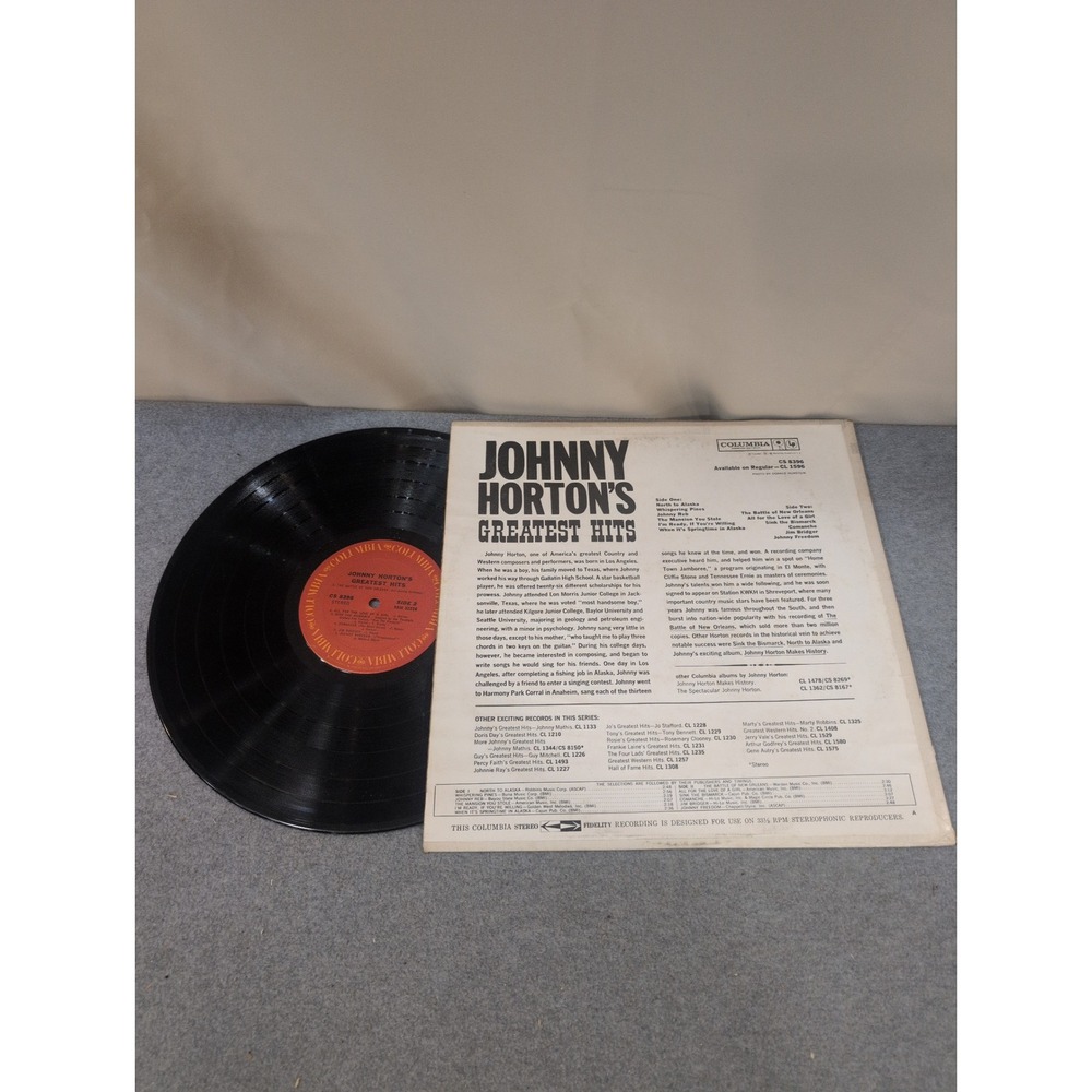 Johnny Horton Greatest Hits Vinyl LP Columbia Stereo CS 8396 Country Rockabilly - Picture 2 of 2